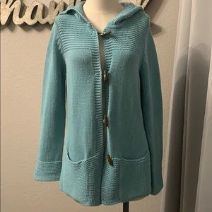 Women’s turquoise button up sweater size 1 Chicos